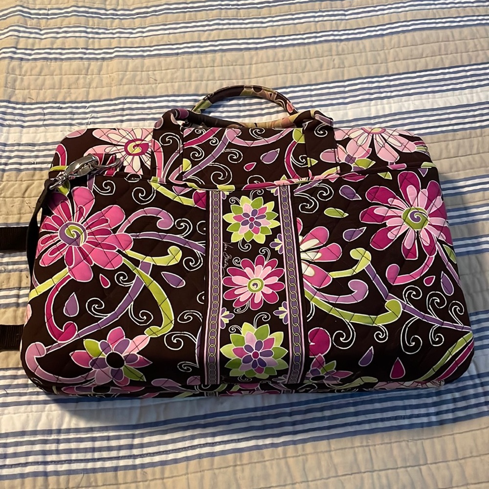 Vera Bradley laptop bag in purple punch EUC